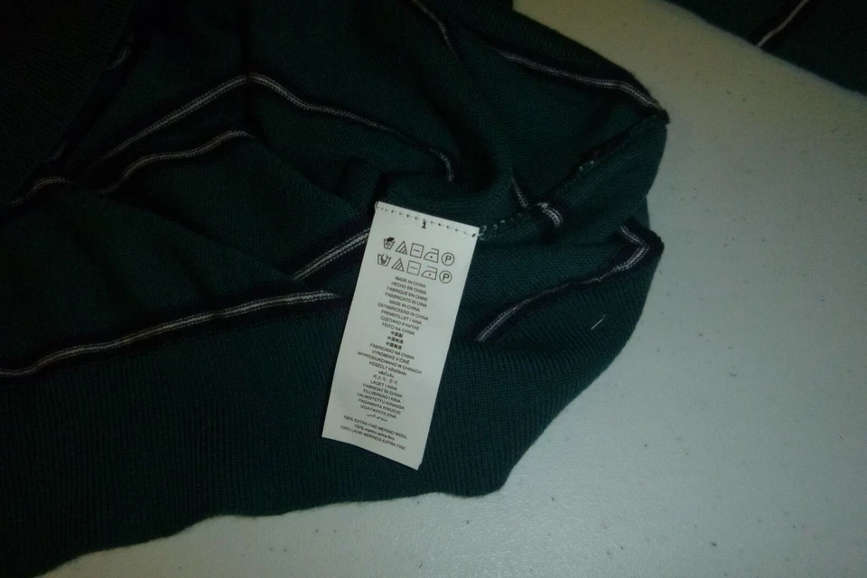 michael kors suéter de punto merino extra fino cuello redondo diseñador para hombre -XL -VERDE Foto 4 de 4