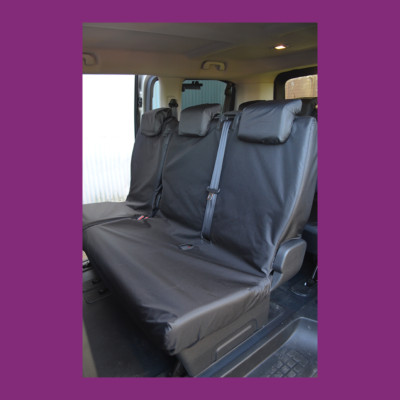 Toyota Proace 2016+ Tailored Waterproof Rear Single&Double Black Seat Covers
