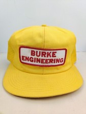 Vintage K Brand USA MADE Burke Engineering Patch Trucker Hat Snapback Cap