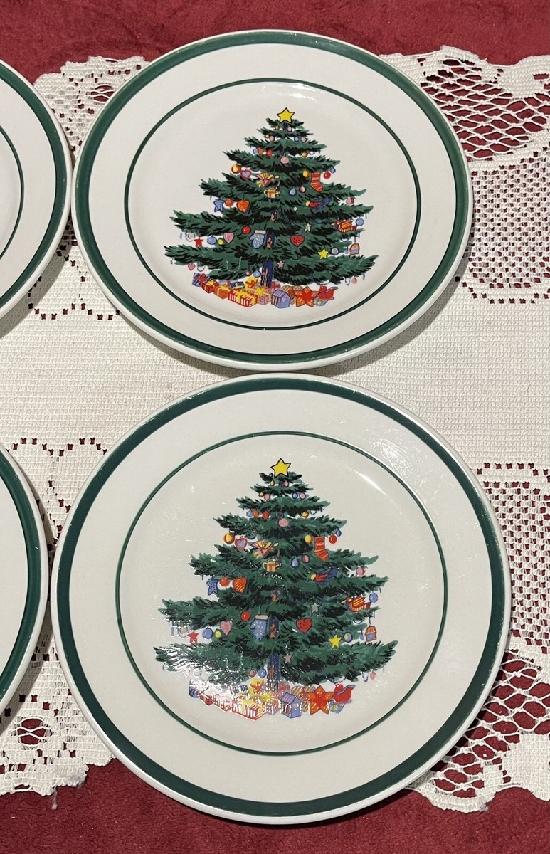 クリスマスプレート 8枚セット Totally Today Christmas Tree Pattern 7 1/8” Salad Plates