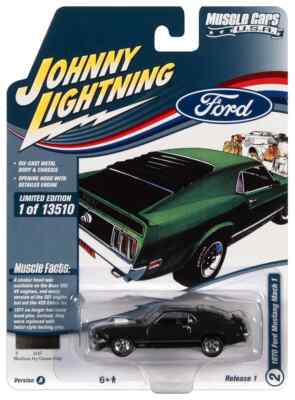 Johnny Lightning Medium Ivy Green 1970 Ford Mustang Mach 1 1:64 Die-cast