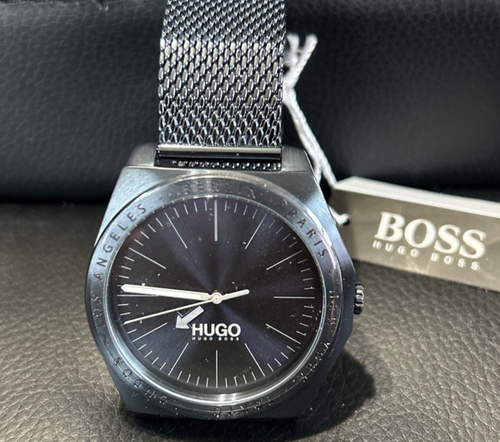 NWB Authentic Hugo Boss 1530109 Men's BUSINESS Watch Stainless Steel Mesh Blue - Picture 5 of 13