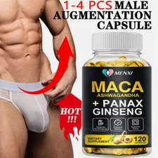 Ashwagandha Maca+ Panax Ginseng Capsule Peruvian Extract Organic Vitamin Softgel