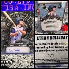 2024 Leaf Metal Ethan Holliday #I-EHI Ironclad Autograph Prismatic Gold 1/1