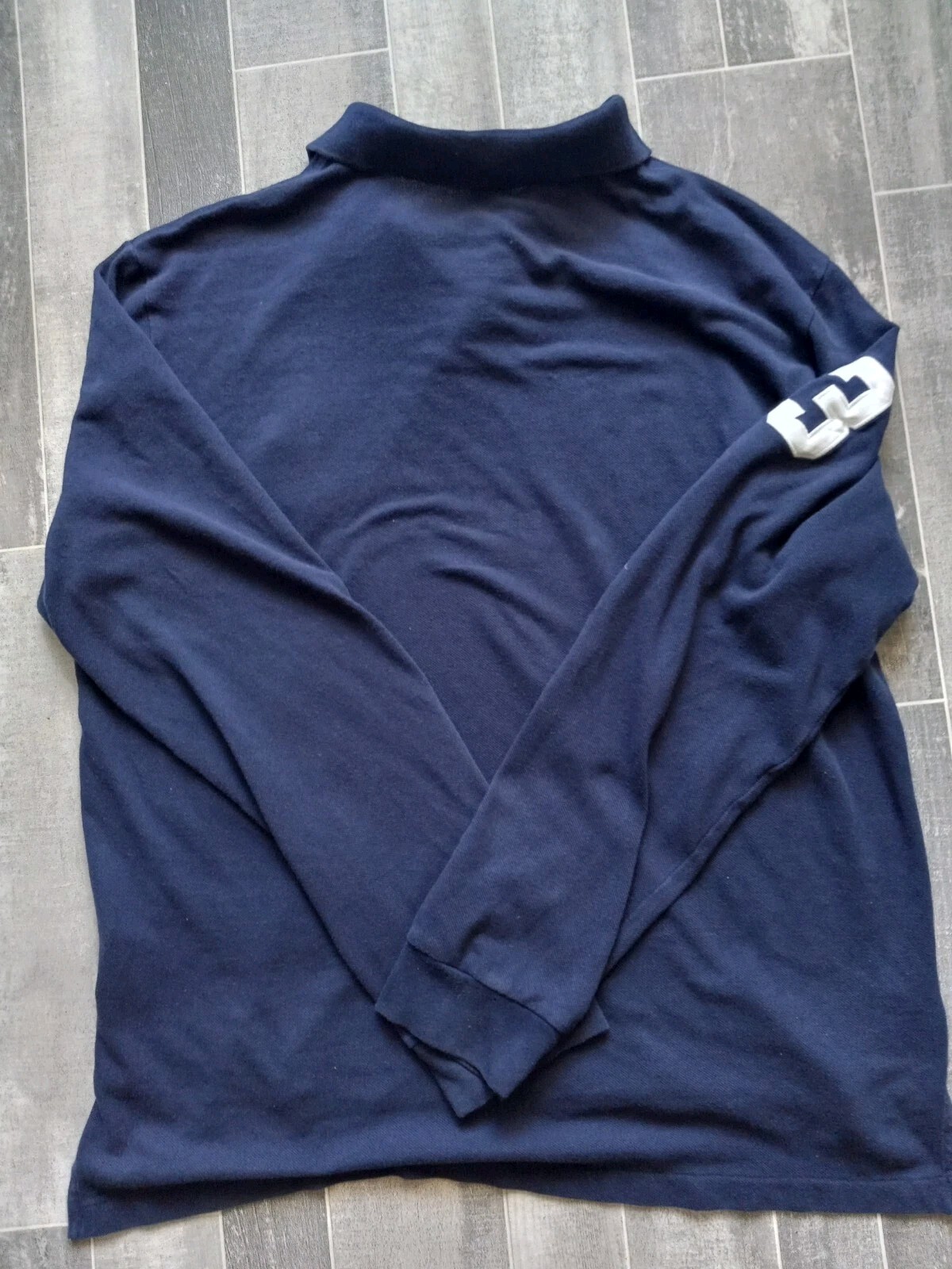 POLO Ralph Lauren camicia maniche lunghe uomo taglia XL blu navy cotone grande pony