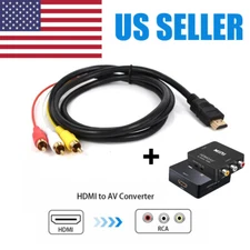 HDMI To RCA AV Adapter Converter Cable CVBS 3RCA 1080P Composite Video Audio