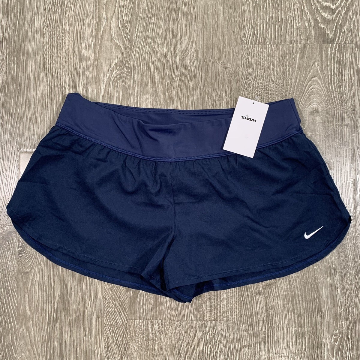 NIKE Womens Solid Element Swim Board Shorts (ness9389-440) NAVY