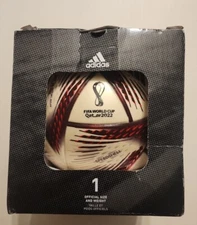 NEW! SOCCER BALL ADIDAS AL HILM QATAR 2022 MATCH REPLICA Mini Box Damage Pics