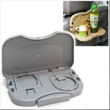 CAR RESTAURANT FOOD MEAL DRINK MULTIFUNCTIONAL TRAY HOLDER DINNER TABLE GRAY