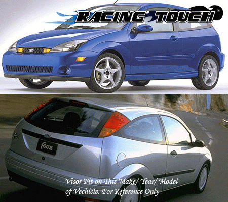 For Ford Focus Hatchback 00-07 Ash Grey Out-Channel Window Visor Sun Guard 2pcs - Picture 7 of 7