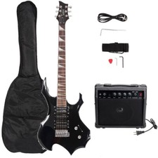 Flame Shaped HSH Pickup Novice Electric Guitar with 20W AMP Bag Strap Pick