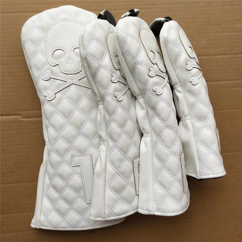 White Skull Golf Holz Schläger Headcover Premium Driver Fairwayholz Hybrid Cover - Bild 3 von 6