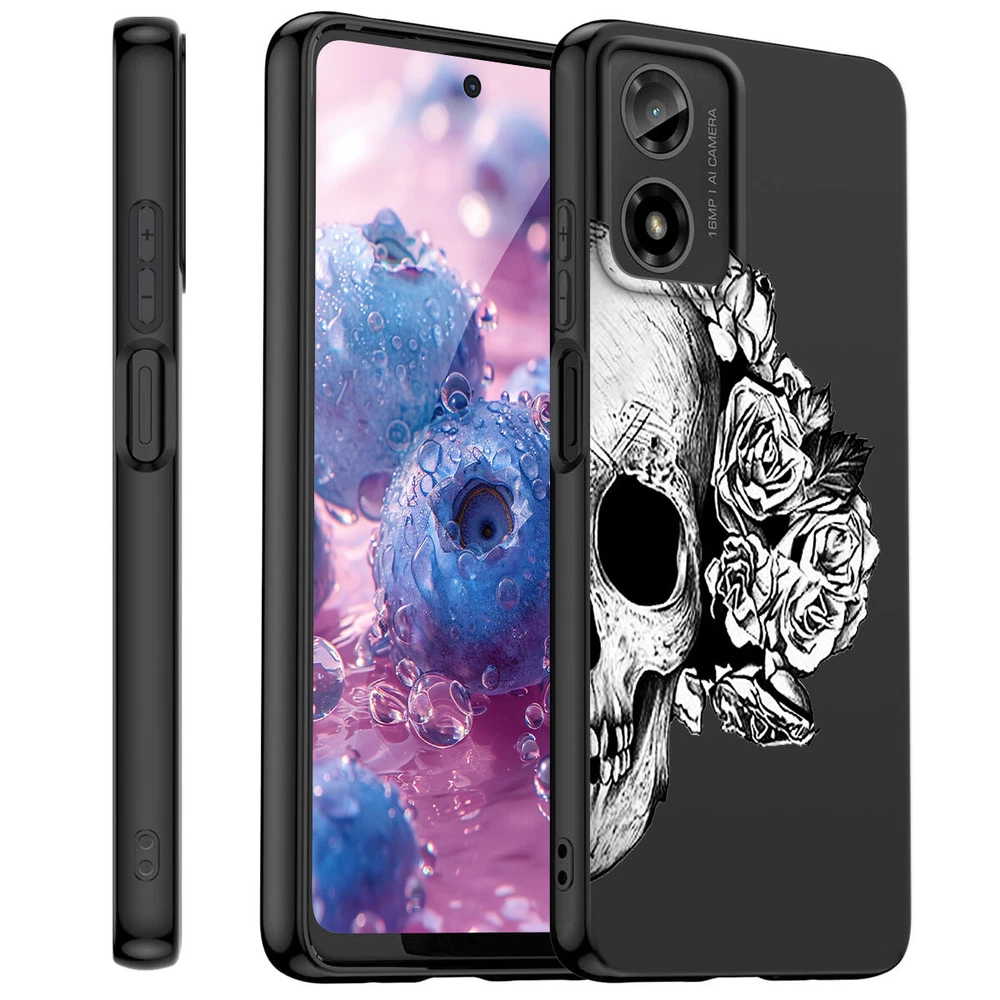 Skull Print Rubber Phone Case for Motorola Moto G Stylus G Power G Play  