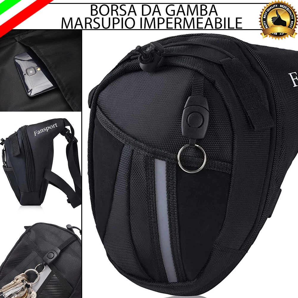 BORSA MOTO DA GAMBA MARSUPIO COSCIALE IMPERMEABILE UNISEX PER KAWASAKI ZR-7