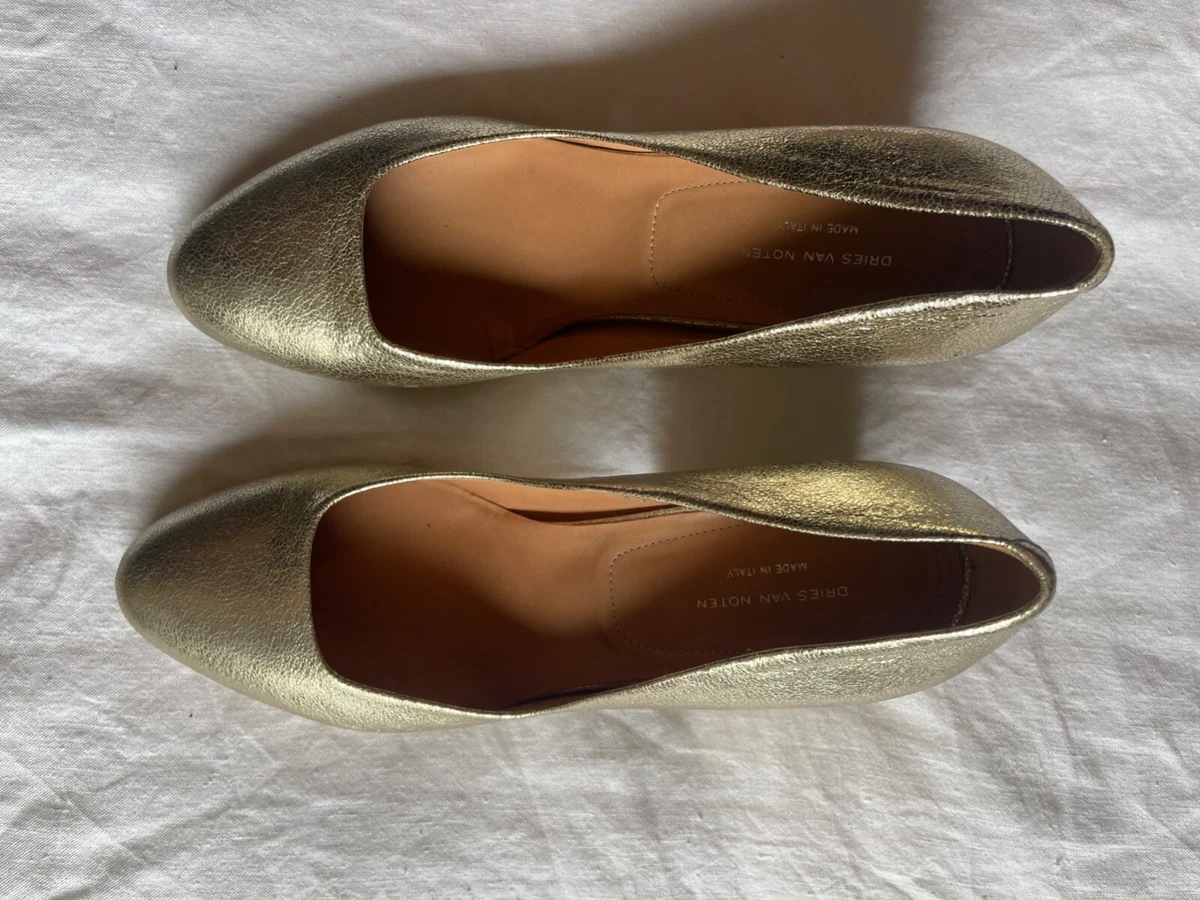 DRIES VAN NOTEN Gold Heels Shoes Sandals Gold 38 eBay