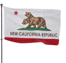 3x5FT New California Republic Flag Polyester CA State USA Two Head Bear 100D