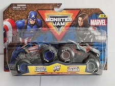 SPIN MASTER MONSTER JAM MARVEL  CAPTAIN AMERICA VS WINTER SOLDIER SERIES 2 1:64