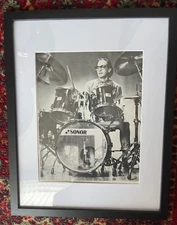 SONOR/ZIILIDIJAN STEVE SMITH PROMO PHOTO VINTAGE/FRAMED