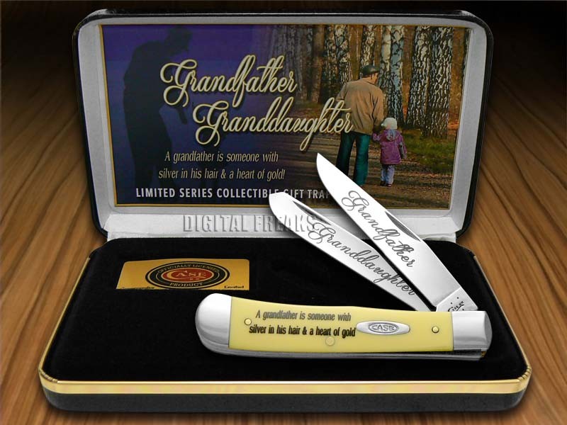 Case xx Grandfather Granddaughter Trapper Knife Yellow Delrin Pocket