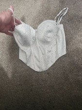 White Rhinestone bustier size 14