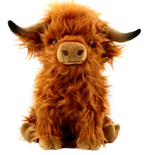 30cm Simulation Kyloe Cream Highland Cow Animal Plush Doll Soft Stuffed Highland