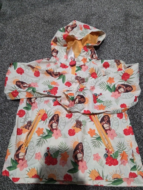 Disney Moana Nylon 1/2 zip windbreaker Pullover Jacket Size 4  Kids