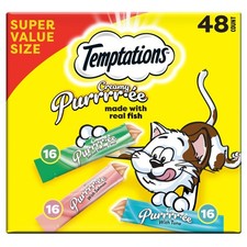 Temptations Creamy Puree Mix-Ups Variety Pack Lickable Cat Treats, 0.42 oz Tube