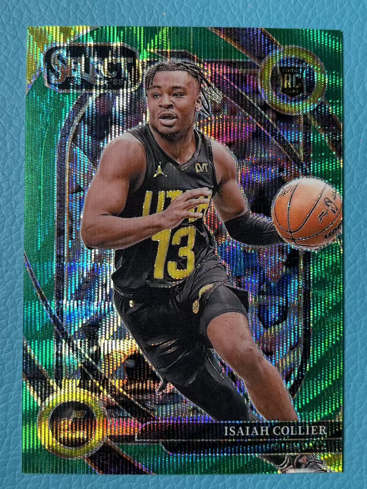 Isaiah Collier 2024-25 Panini Select 46/50 Green Wave Courtside RC Jazz #279