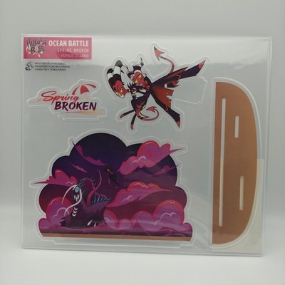 Helluva Boss Official Ocean Battle Spring Broken Acrylic Standee Blitz Moxxie 