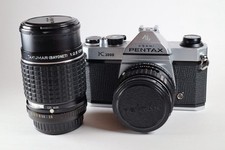 Pentax K1000 35mm SLR Film Camera with 50 mm F1.4 135mm F2.5 Lenses