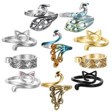 8 Pcs Adjustable Crochet Rings Tension Rings Yarn Knitting Thimble for Finger