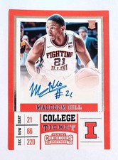 MALCOLM HILL #21 SIGNED ROOKIE CARD #122 FIGHTING ILLINI COLLEGE BASKETBALL TEAM