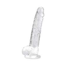 FALLO REALISTICO DILDO 9" CON VENTOSA E PALLINE TRASPARENTE SEX TOYS VAGINALE AN
