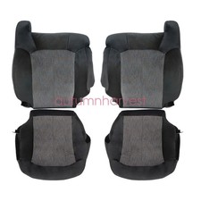 Soillar Pewter Gray Front Seat Cover Kit With Foam For 1999-2002 Chevy Silverado GMC Sierra (7 Pieces)