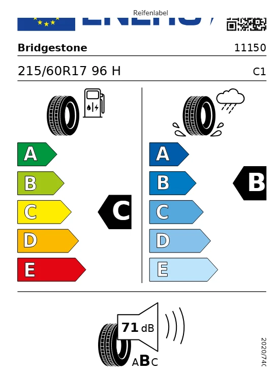 1x 215/60 R17 96H Sommer Reifen Bridgestone Dueler HP Sport AS  Demontage - Bild 3 von 3