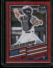 2026 Panini Stars and Stripes Prizm Caden Borcherding #64 Disco Red 187/199