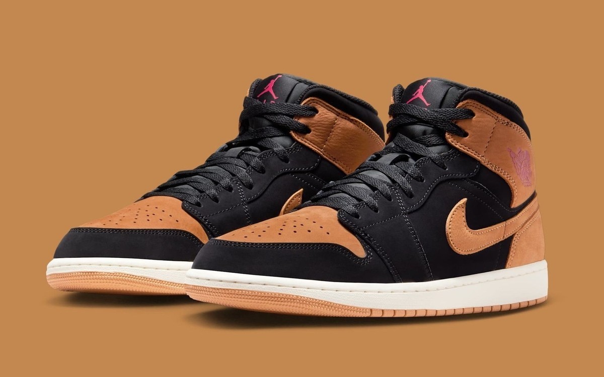Nike Air Jordan 1 Mid SE Black Flax HV4091-002 Mens New | eBay