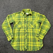 AVIATOR NATION Plaid Flannel Western Shirt Unisex Size XS Avocado