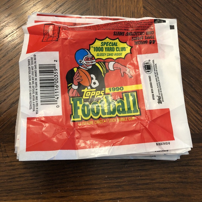 Lot of 25 EA 1990 Topps Football Wax Pack Wrappers No cards Wrappers only