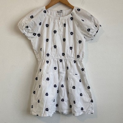 J.Crew Crewcuts Dress White with Blue Floral Design Size 10