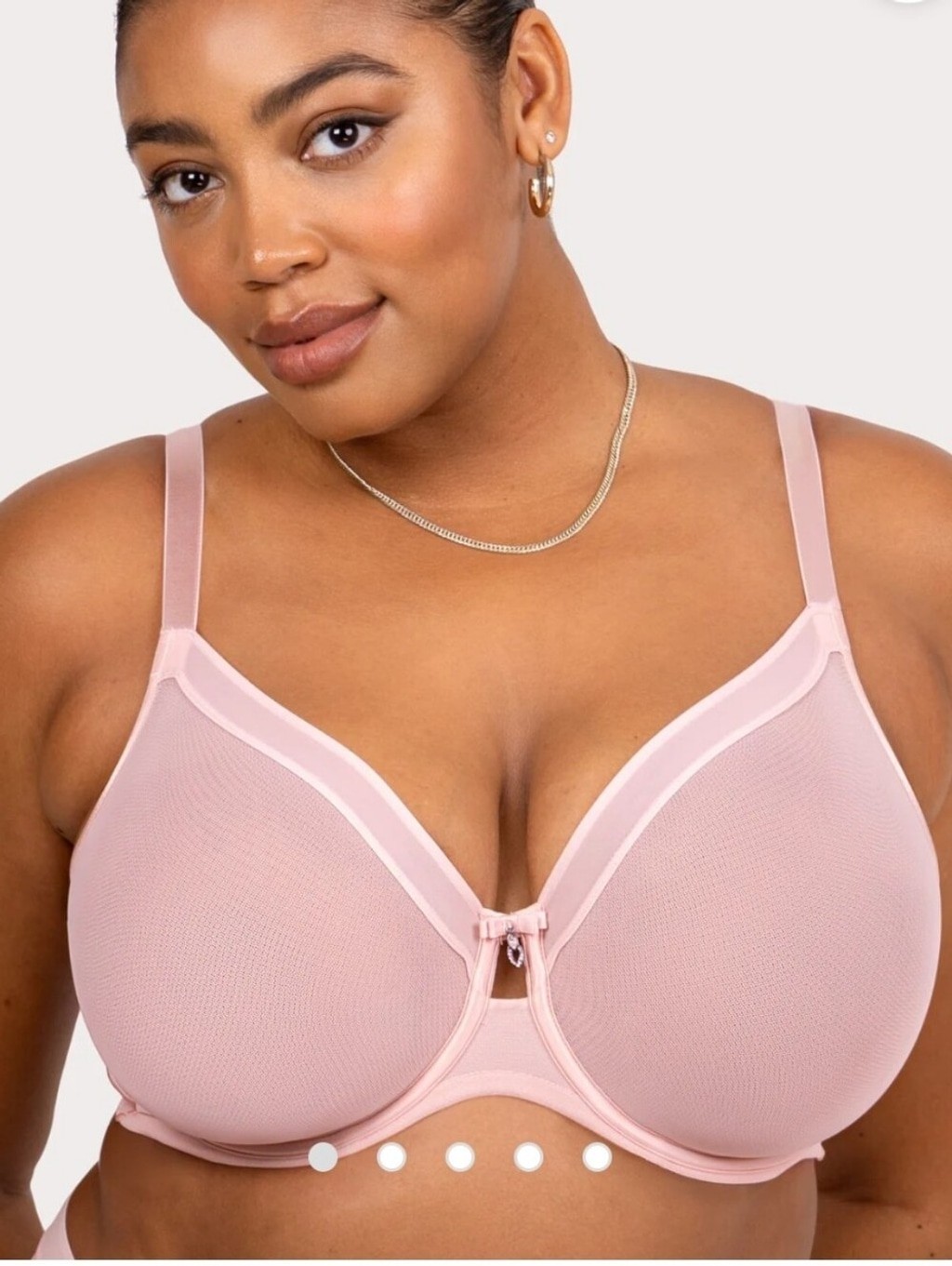 Curvy Couture Sheer Mesh Full Coverage Unlined Underwire Bra Sz 34DDD NWT