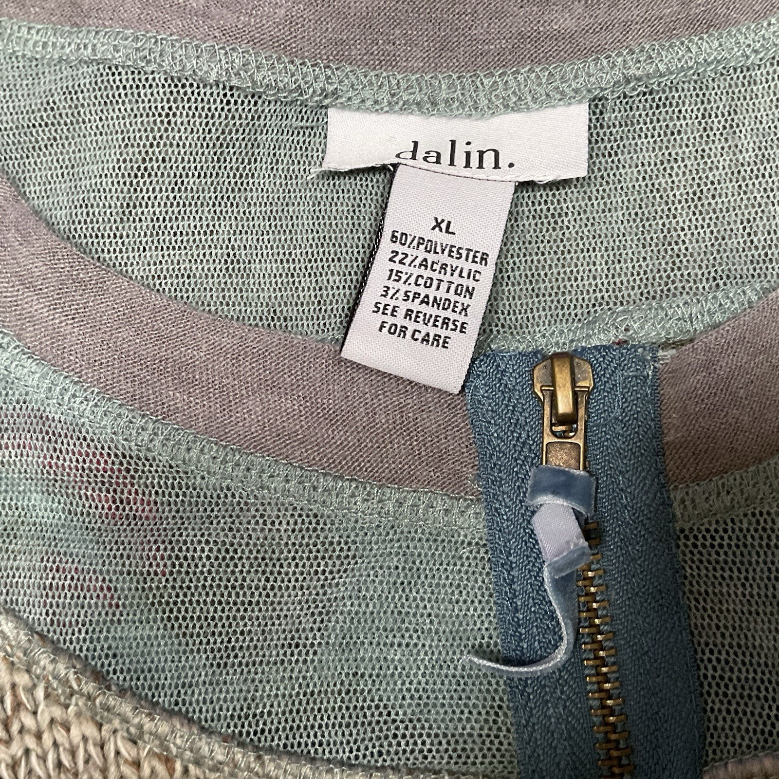 Dalin Patchwork Zip Front Jacket Mixed Media Ligh… - image 7