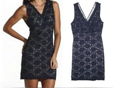 Black Lace V-Neck Mini Dress Size Small
