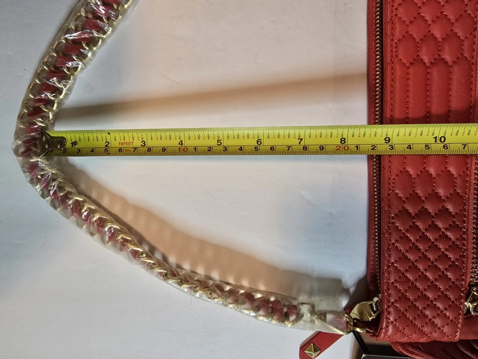 Bolso sin asas Brian Atwood nuevo con etiquetas precio de venta sugerido por el fabricante 198,00 USD - Cuero naranja con flecos Foto 3 de 4