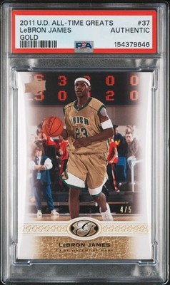 2011 UD ALL-TIME GREATS GOLD #37 LEBRON JAMES 4/5 PSA AUTHENTIC