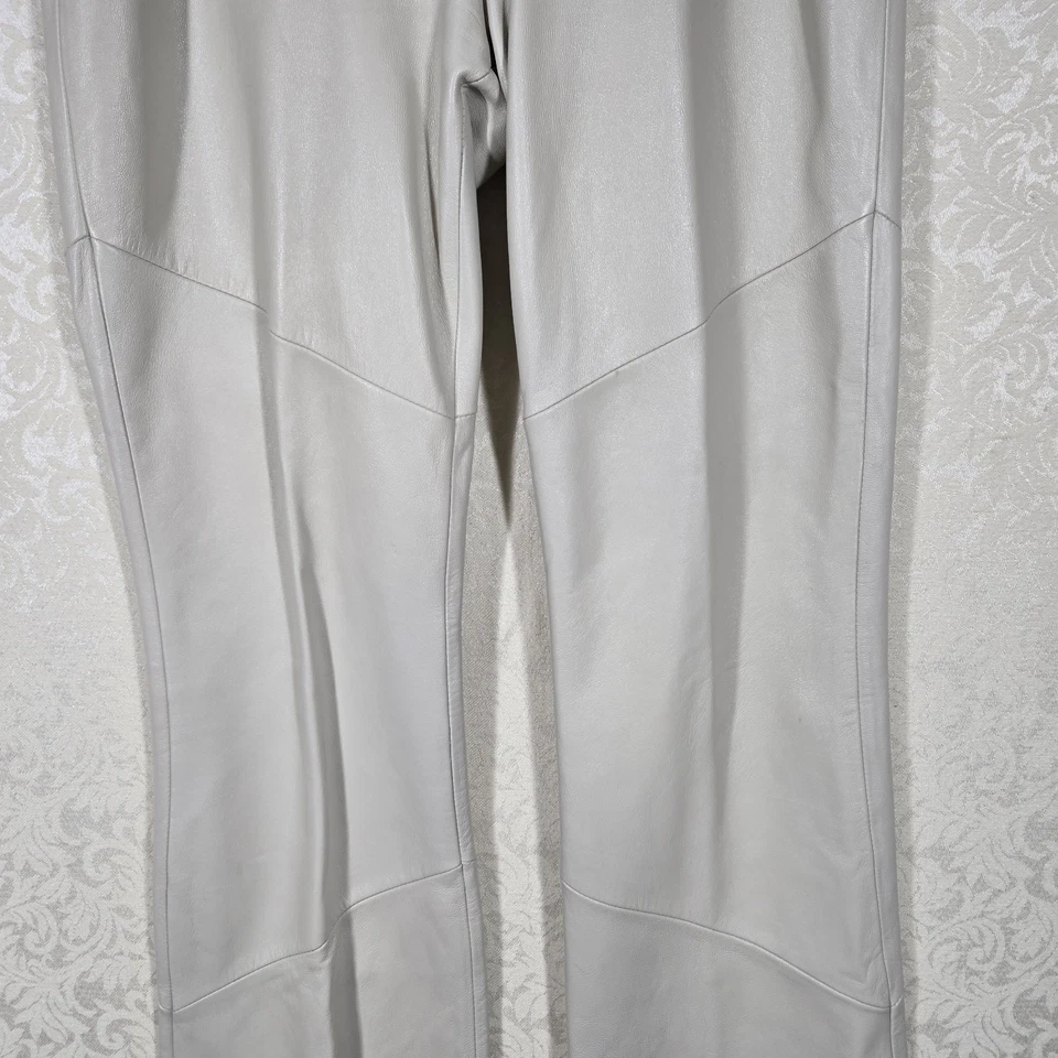 Pantalones de cuero Venus Williams Wilsons talla 8 beige acampanados forrados LEER Foto 3 de 4