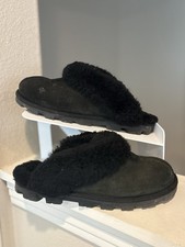 Ugg Slippers Coquette Women's 6 5125 Black Suede Slip On USED SEE PICS