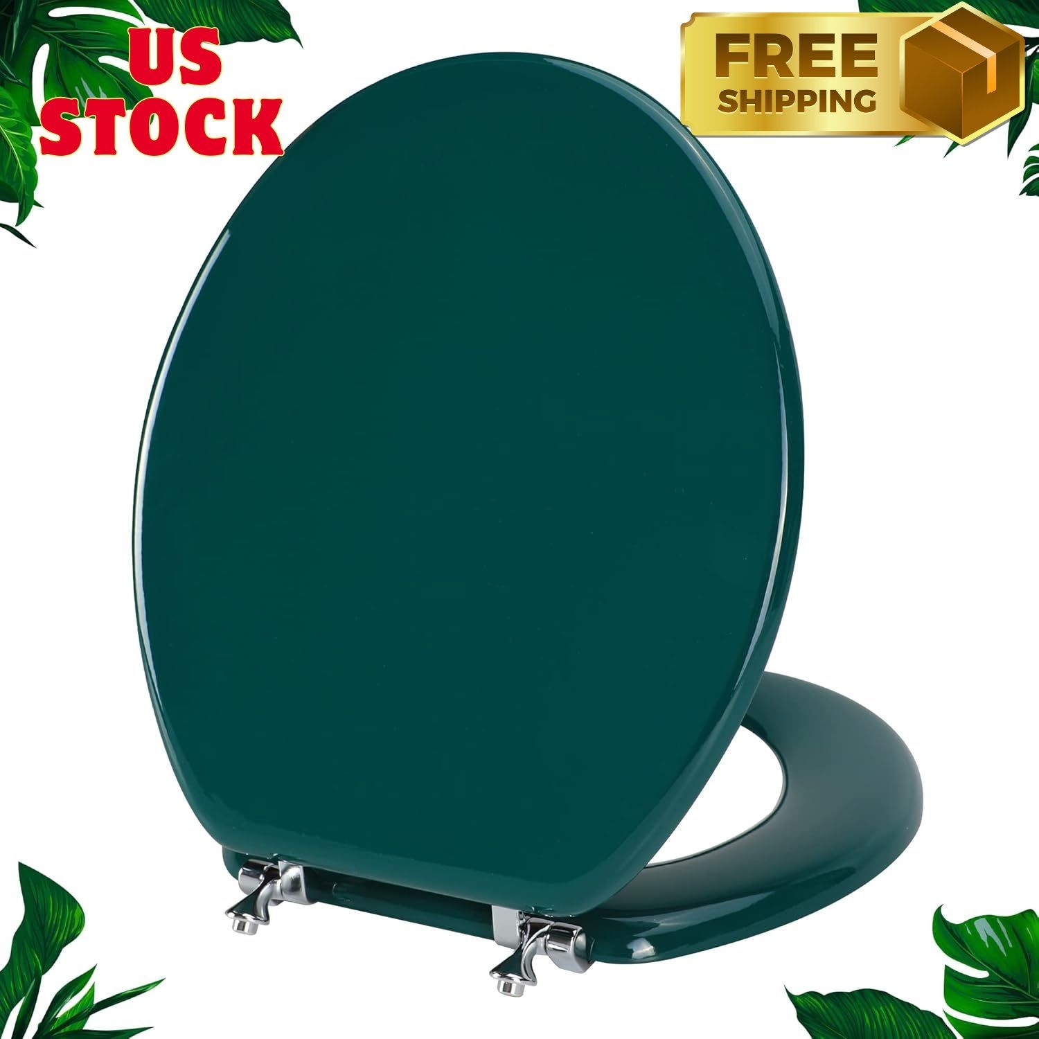 Natural Wood Toilet Seat With Zinc Alloy Hinges