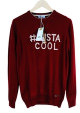 HARMONT BLAINE Men M Red Wool Blend Long Sleeve Knitted Pullover I