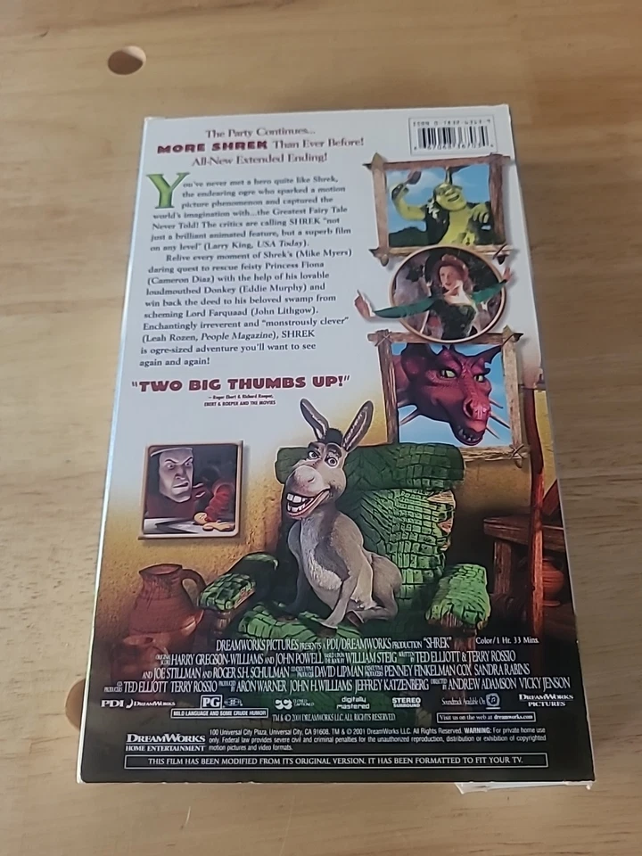 Shrek VHS Tape 2001 Special Edition Big Box Dream Works Eddie Murphy Mike Myers - Image 2 of 4